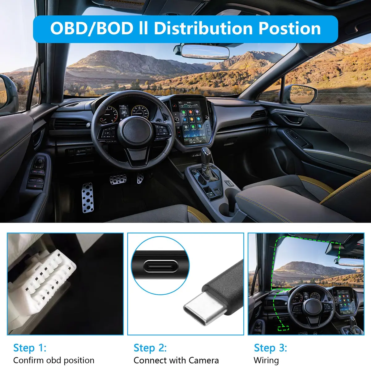 CERRXIAN OBD Power Cable for Dash Camera 3.5M | 24-Hour Surveillance with Low Voltage Protection - view 3