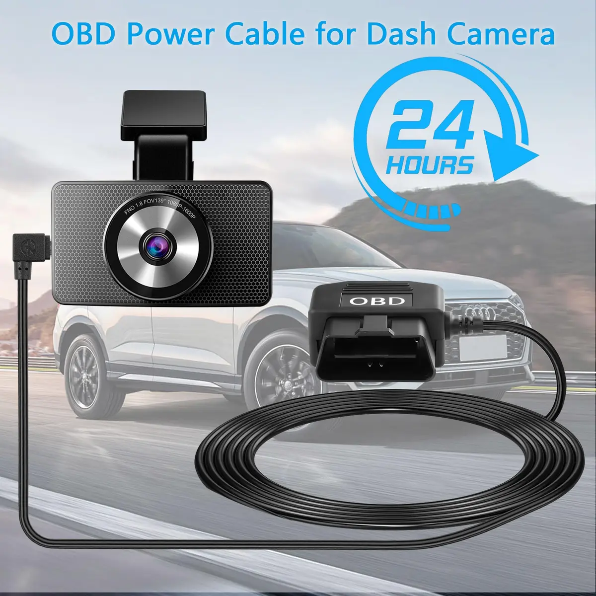 CERRXIAN OBD Power Cable for Dash Camera 13-40V to Type C | 3.5M/11.5FT, Low Voltage Protection - view 4