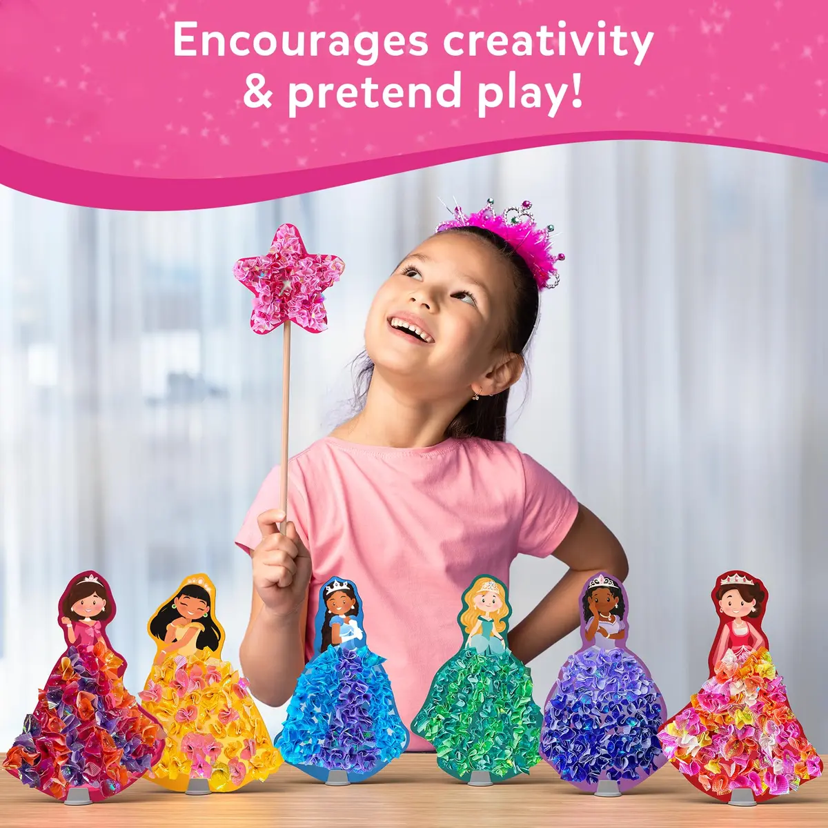 Skillmatics Poke-in Art Magical Princesses Wood Craft Kit | Mess-Free Fun for Ages 4-9 - view 8
