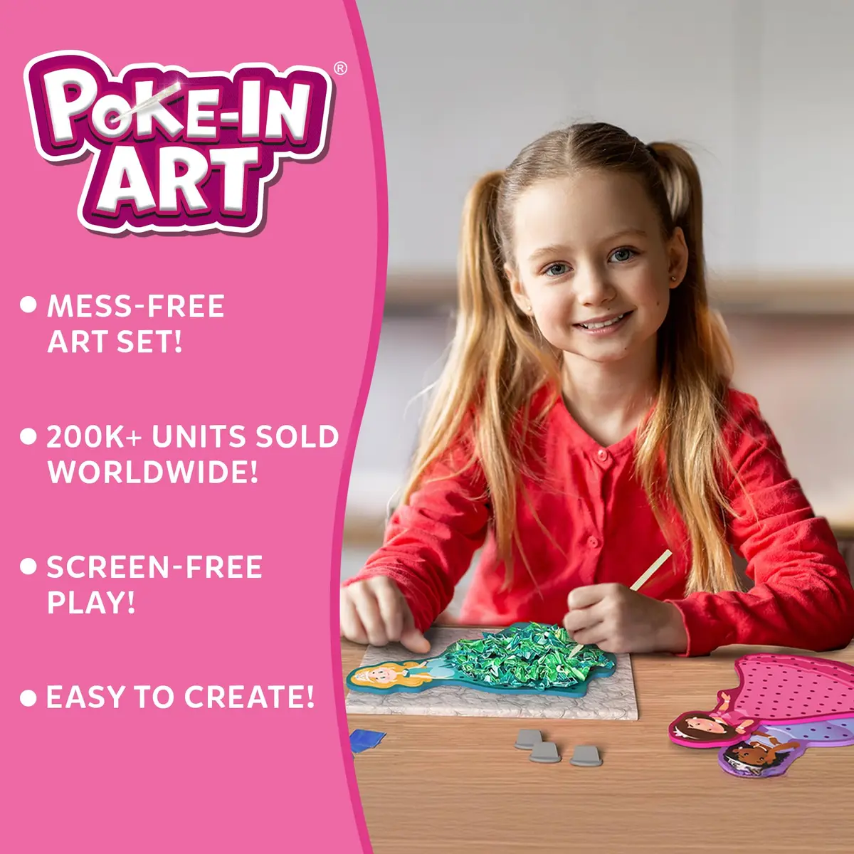 Skillmatics Poke-in Art Magical Princesses Wood Craft Kit | Mess-Free Fun for Ages 4-9 - view 2