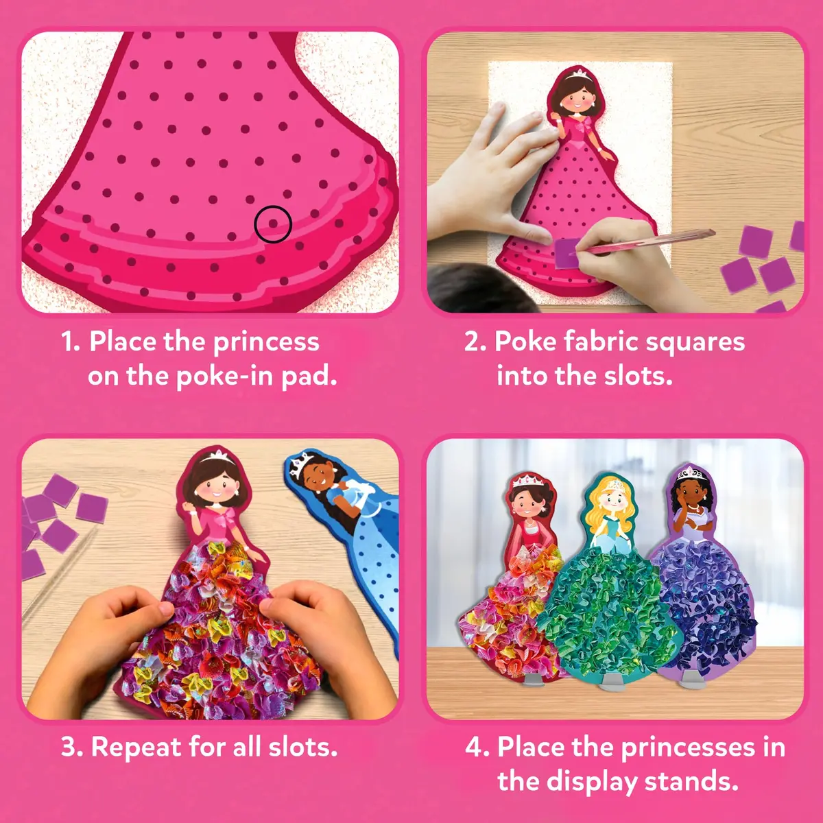Skillmatics Poke-in Art Magical Princesses Wood Craft Kit | Mess-Free Fun for Ages 4-9 - view 4
