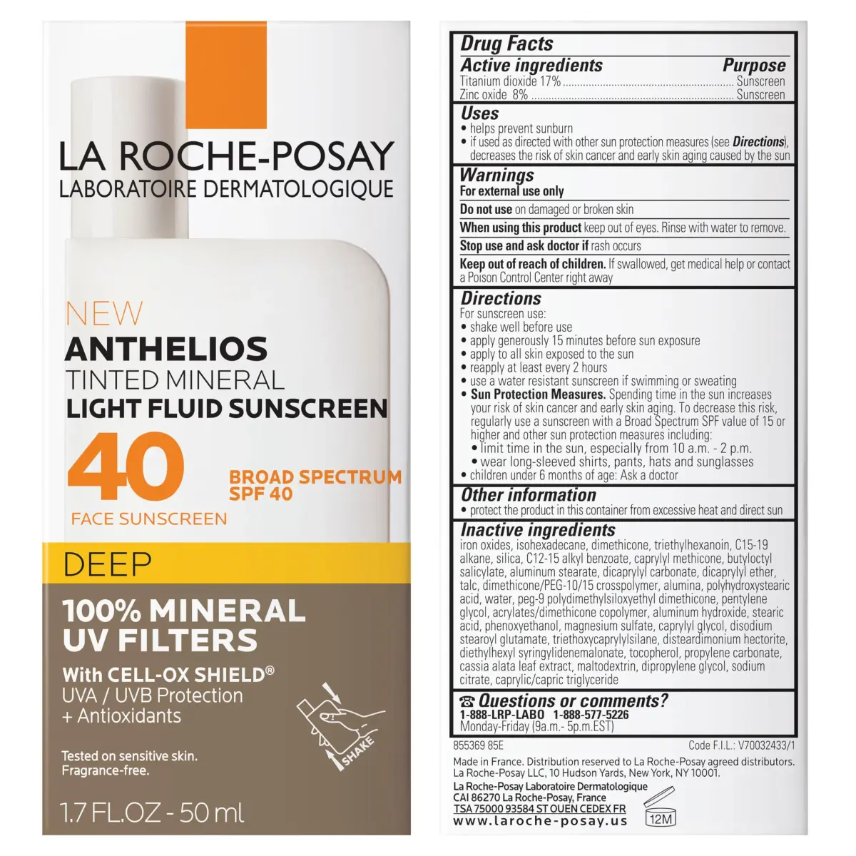 La Roche-Posay Anthelios Tinted Mineral Face Sunscreen SPF 40 Deep | 50ml (1.7 Fl Oz) | Broad Spectrum Protection - view 8