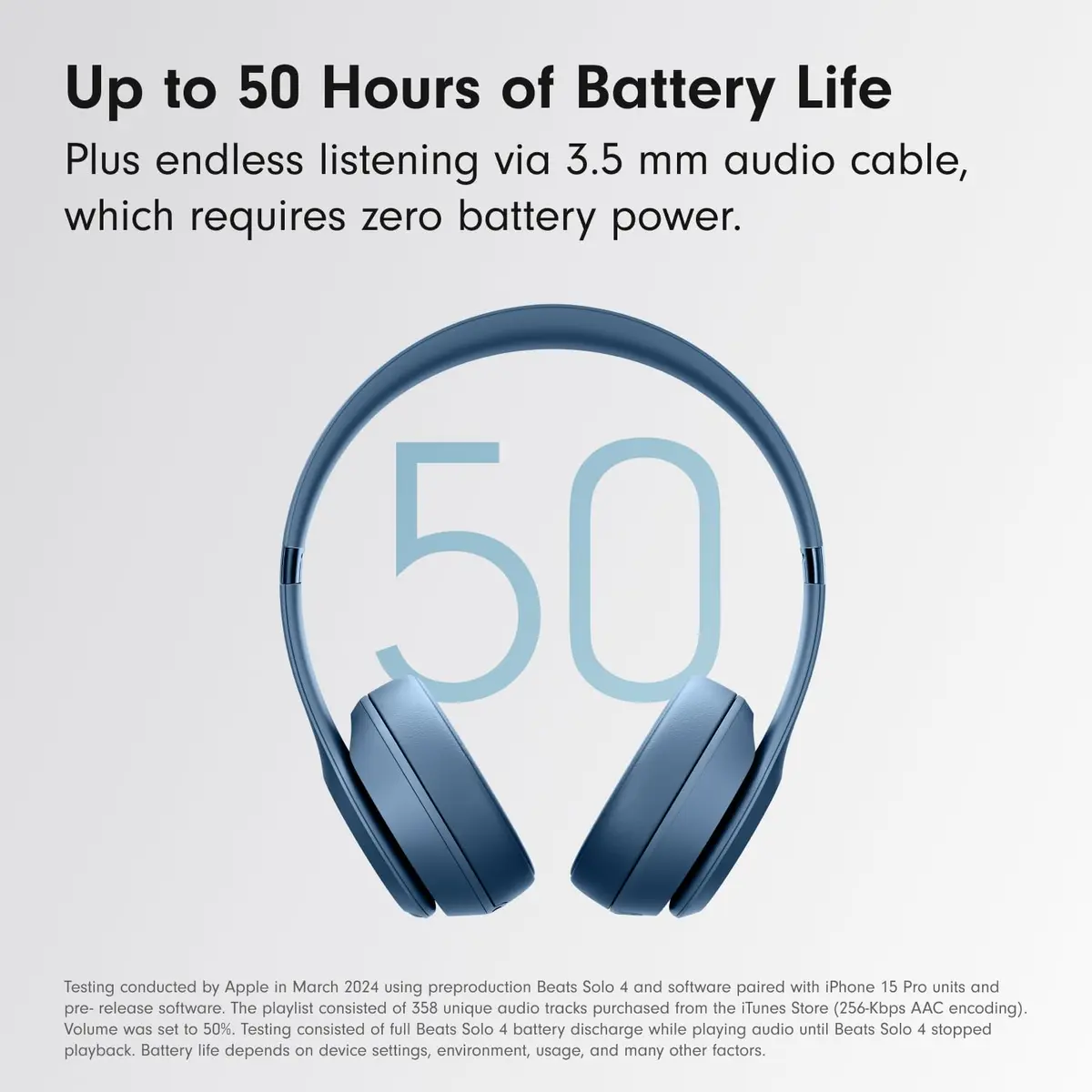 Beats Solo 4 Wireless On-Ear Bluetooth Headphones Up to 50-Hour Battery Slate Blue - view 5
