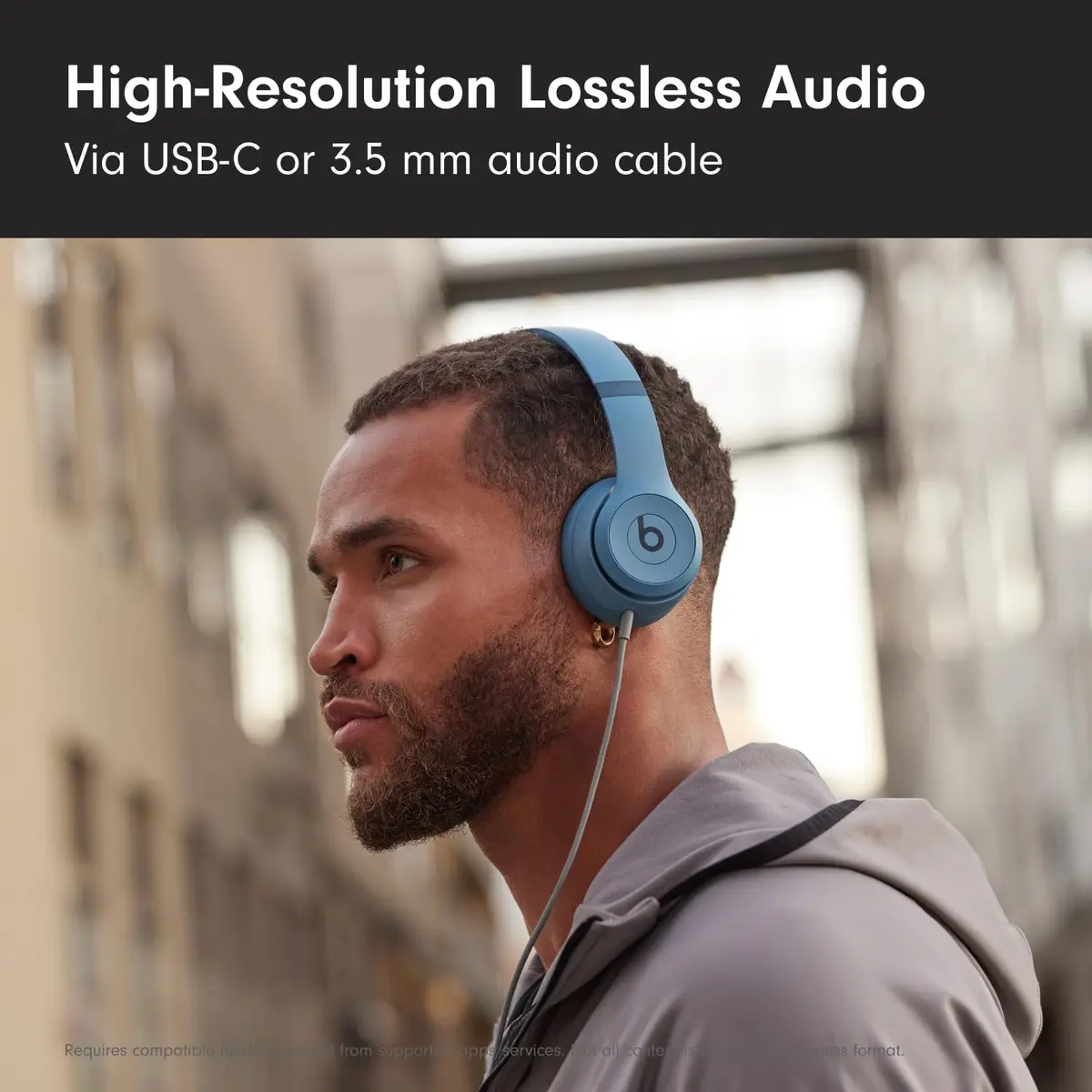 Beats Solo 4 Wireless On-Ear Bluetooth Headphones Up to 50-Hour Battery Slate Blue - view 7