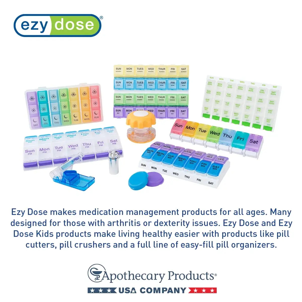 Ezy Dose Weekly AM/PM Pill Organizer X-Large Case, 14 Compartments | Arthritis Foundation Ease-of-Use Commendation - view 5