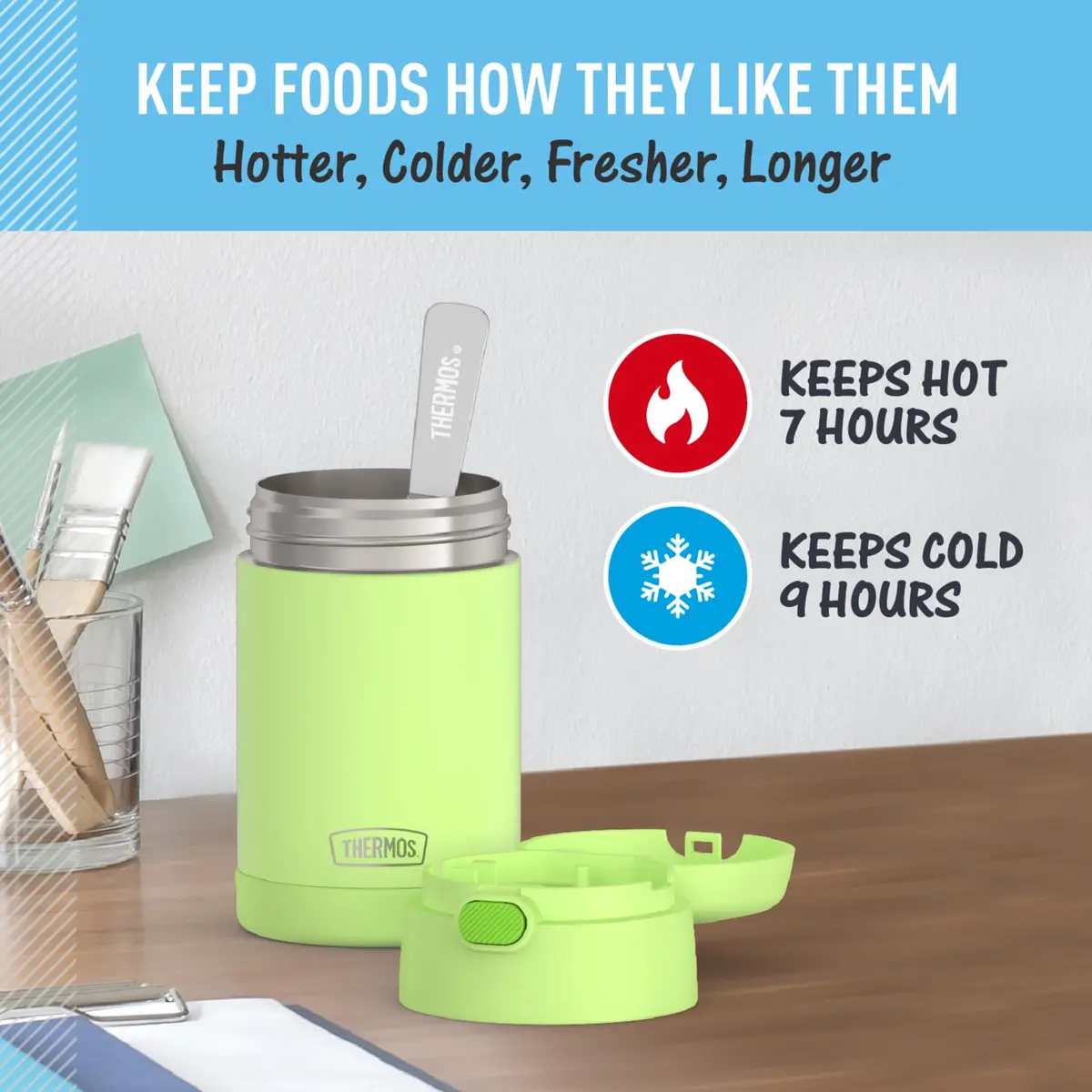 THERMOS FUNTAINER Food Jar with Spoon, 16oz | Keeps Food Hot & Cold for Kids - view 5