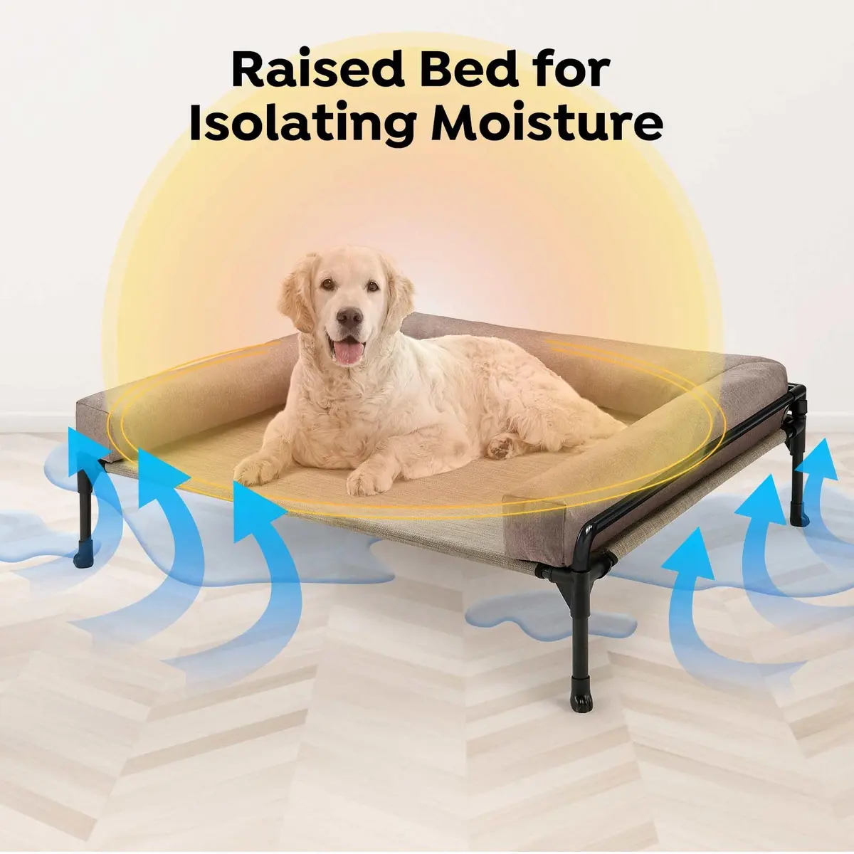 Veehoo Outdoor Elevated Dog Bed-Cooling Raised Dog Cot for Large Dogs | Durable Steel & Mesh - view 2