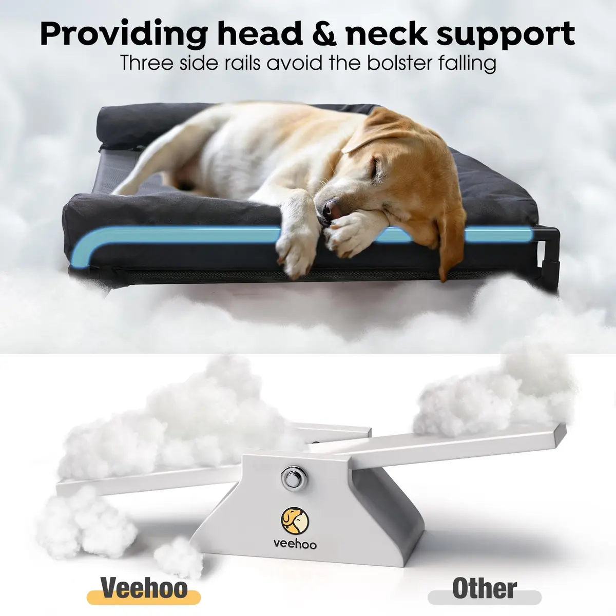 Veehoo Outdoor Elevated Dog Bed-Cooling Raised Dog Cot for Medium Sized Dog | Durable Steel Mesh & No-Slip Feet - view 2