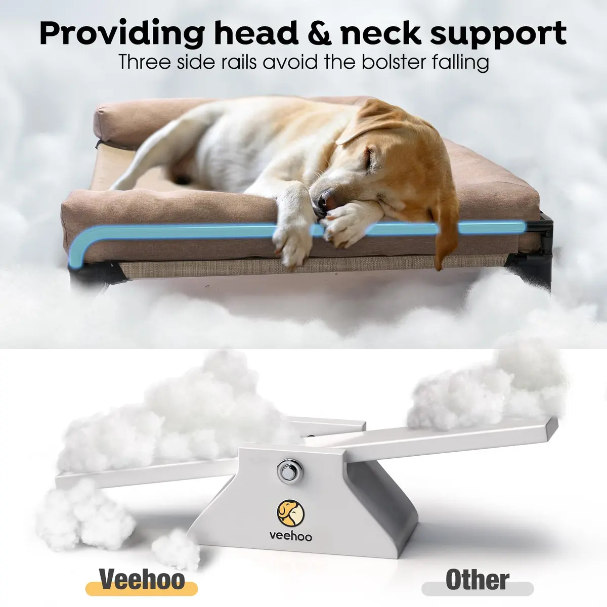 Veehoo Outdoor Elevated Dog Bed-Cooling Raised Dog Cot for Medium Sized Dog | Durable Steel & Mesh, Easy Assembly, Keeps Pets Cool & Dry - view 2