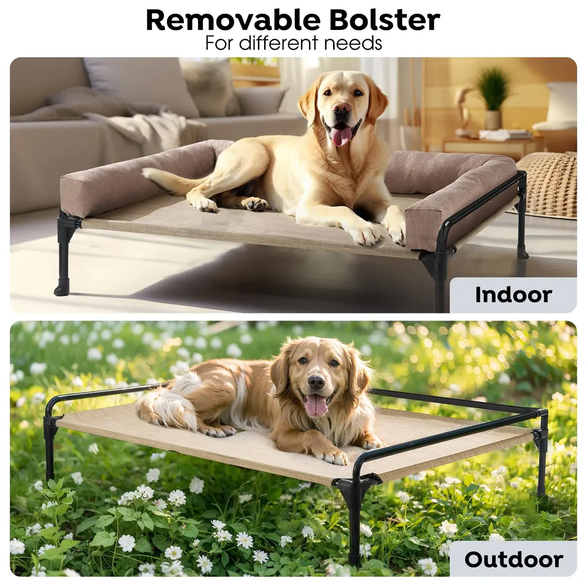Veehoo Outdoor Elevated Dog Bed-Cooling Raised Dog Cot for Medium Sized Dog | Durable Steel & Mesh, Easy Assembly, Keeps Pets Cool & Dry - view 4