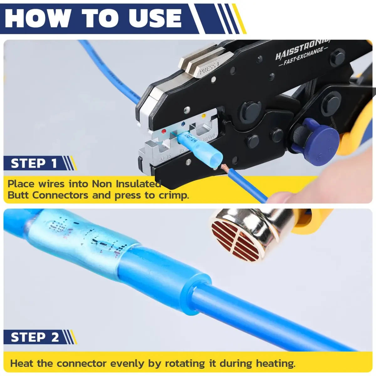 haisstronica Heat Shrink Butt Connectors 80PCS (26-10 AWG) | Waterproof, Marine & Automotive Grade - view 4