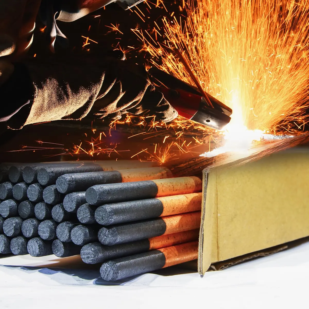 PATIKIL 10pcs 5mmx305mm Carbon Arc Gouging Rods Copper Graphite Coated | High-Temp Resistance & Conductivity - view 6