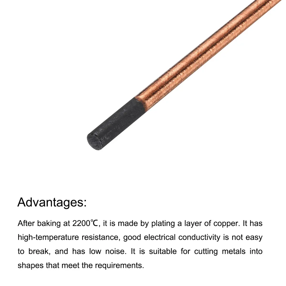 PATIKIL 10pcs 5mmx305mm Carbon Arc Gouging Rods Copper Graphite Coated | High-Temp Resistance & Conductivity - view 4