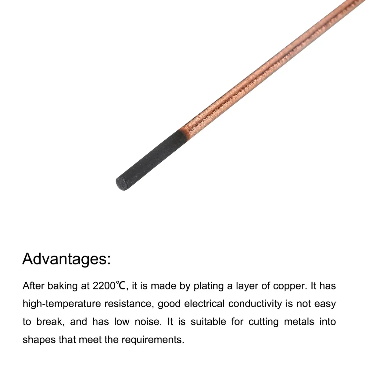 PATIKIL 10pcs 4mmx305mm Carbon Arc Gouging Rods Copper Graphite | High-Temp Resistance & Welding Precision - view 4