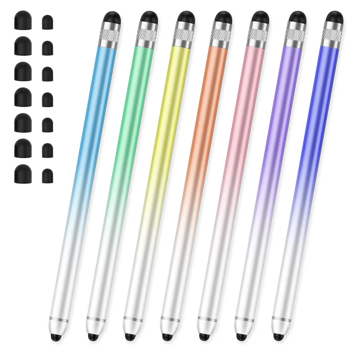 AmberVec Stylus Pen for Touchscreen 7 Pack | Dual-End High Sensitivity, Universal Compatibility - main product image