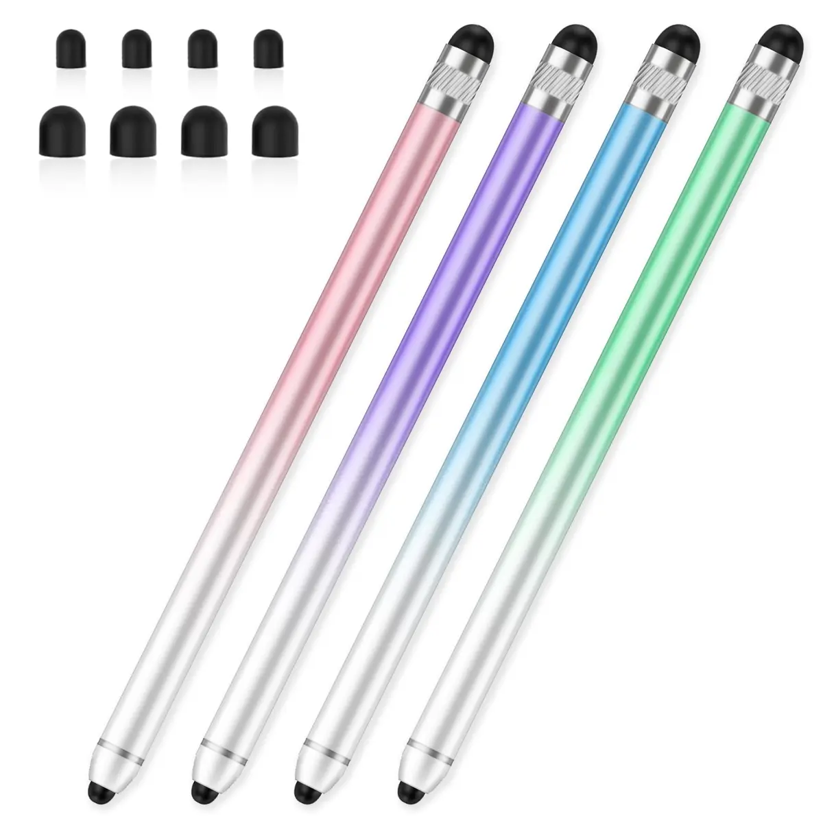 AmberVec Stylus Pen for Touchscreen 4 Pack | Dual-end High Sensitivity Capacitive Stylus for iPhone/iPad/Android/Samsung/Computer/Tablets - main product image