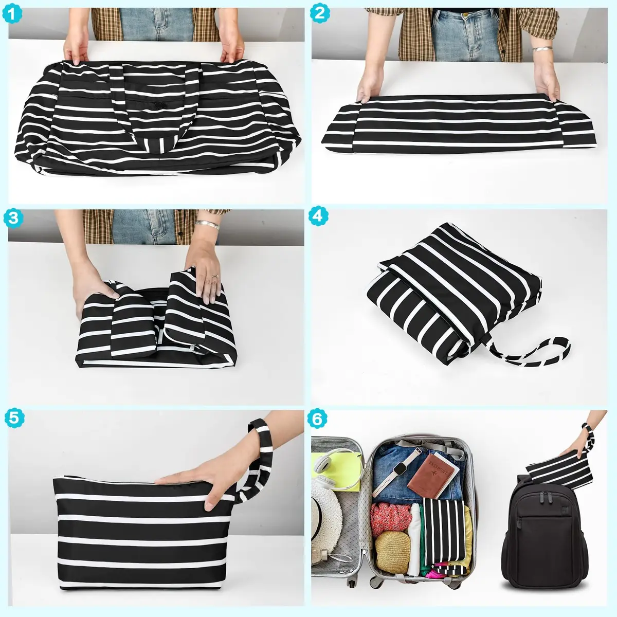 HUANLANG Extra Large Waterproof Beach Bag with Wet Pocket | 50L Capacity, Sandproof & Durable for Family Beach & Travel - view 9