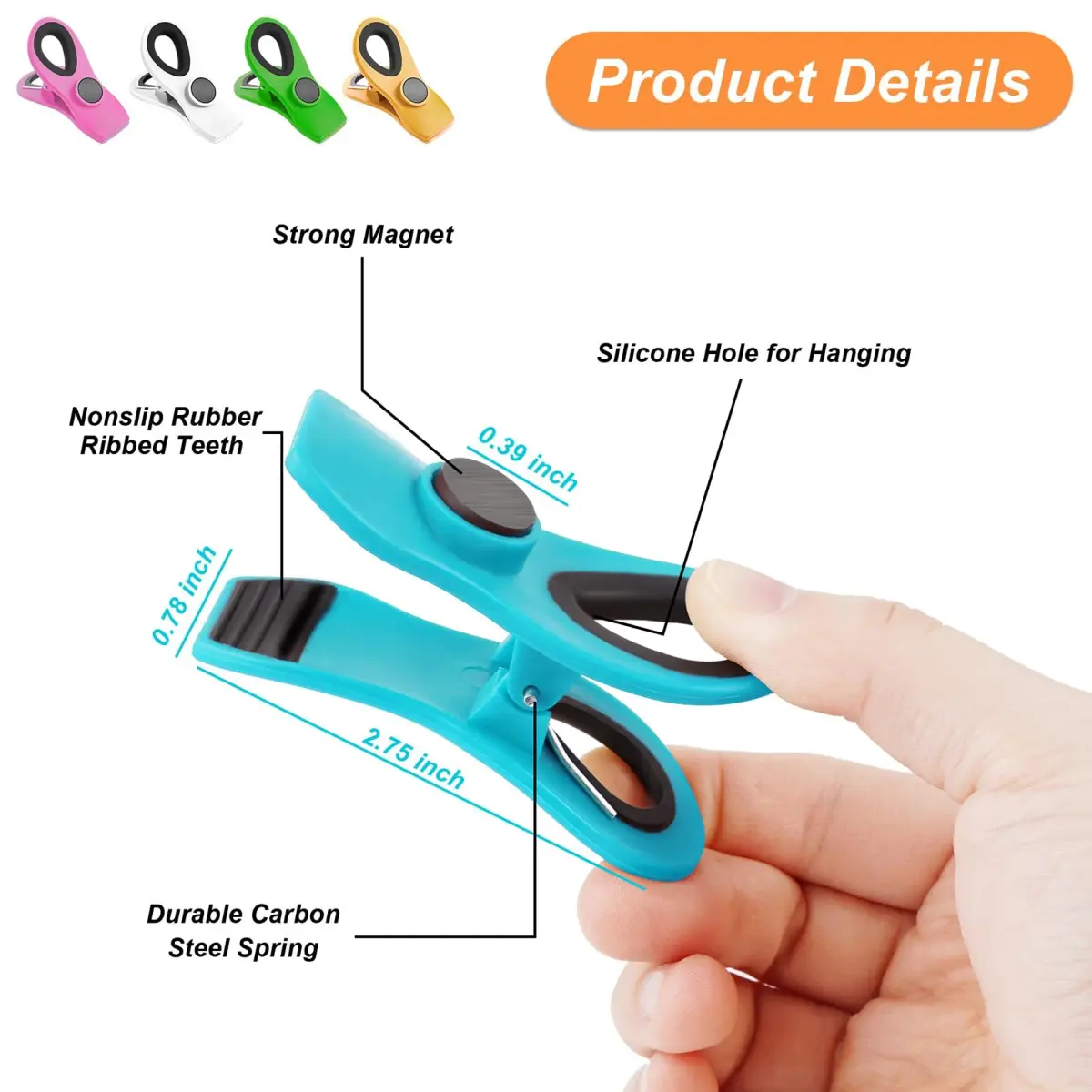 Jetmore 12 Pack Chip Clips Plastic Bag Clips for Food | Strong Spring Grip - view 6