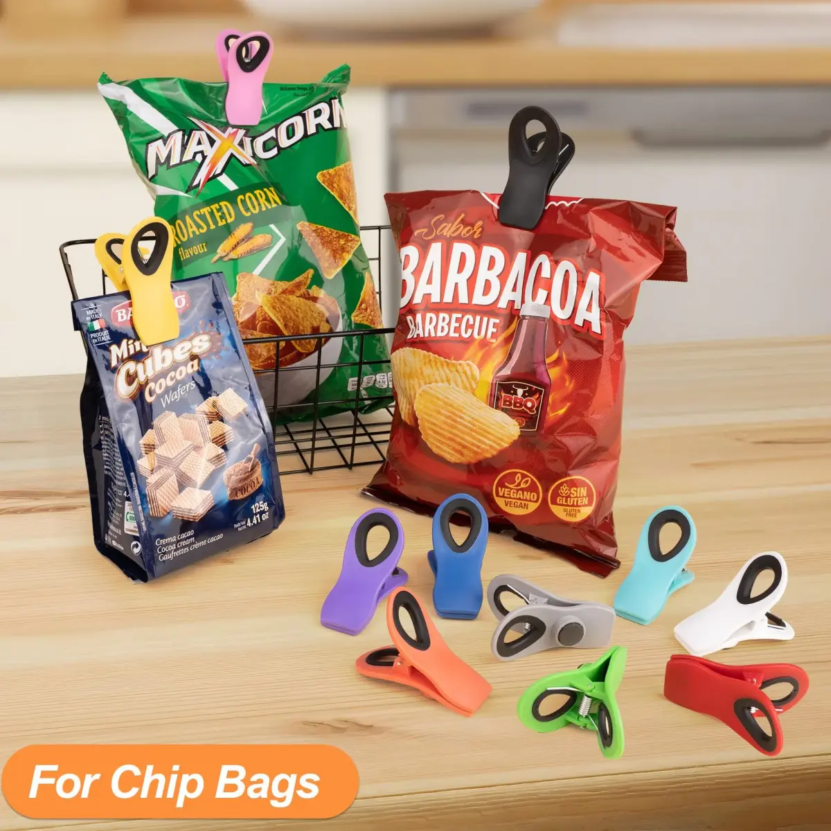 Jetmore 12 Pack Chip Clips Plastic Bag Clips for Food | Strong Spring Grip - view 2