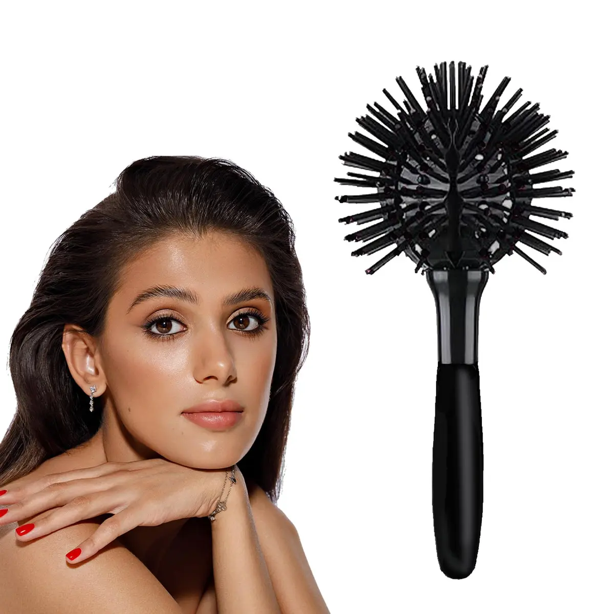 Aaiffey 3D Round Hair Brush 10.5cm (4.13in) | Detangles & Styles Thick Curly Hair - main product image