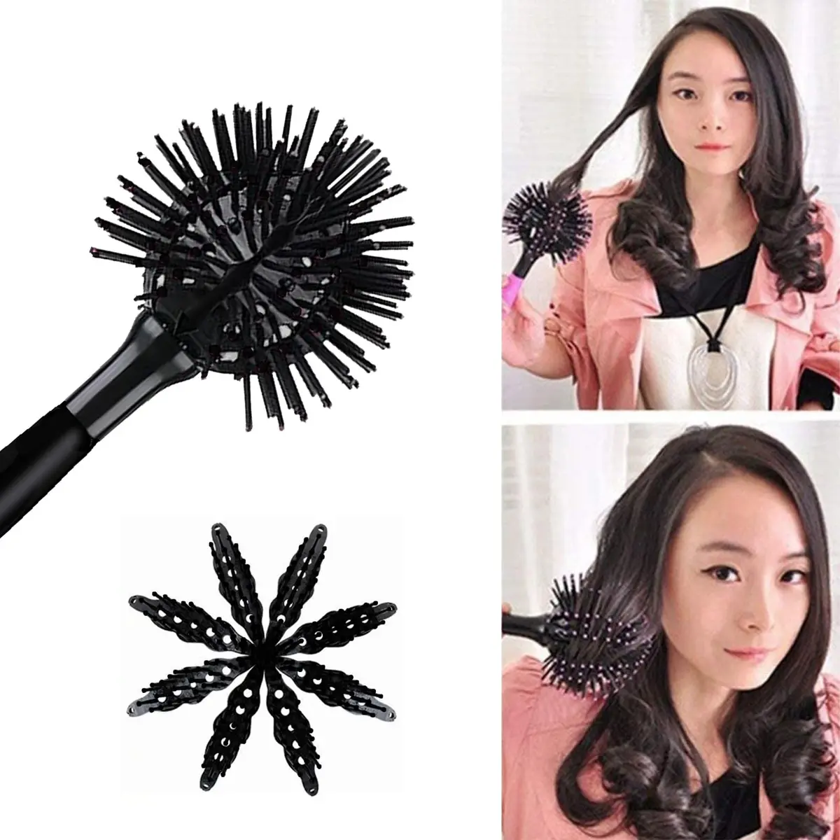 Aaiffey 3D Round Hair Brush 10.5cm (4.13in) | Detangles & Styles Thick Curly Hair - view 5