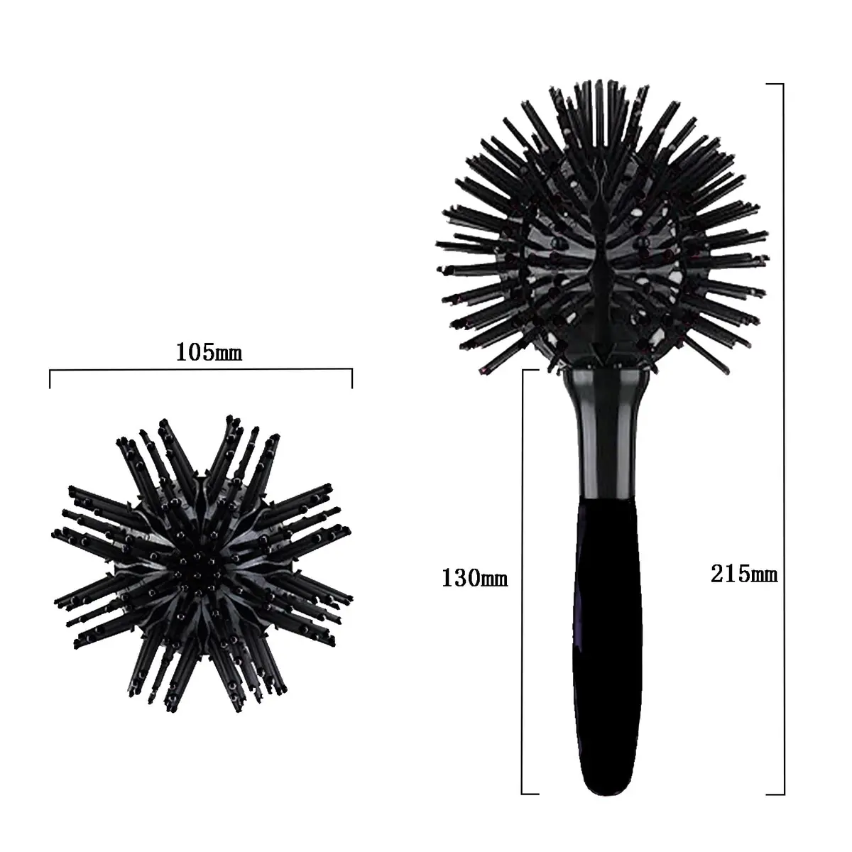 Aaiffey 3D Round Hair Brush 10.5cm (4.13in) | Detangles & Styles Thick Curly Hair - view 2