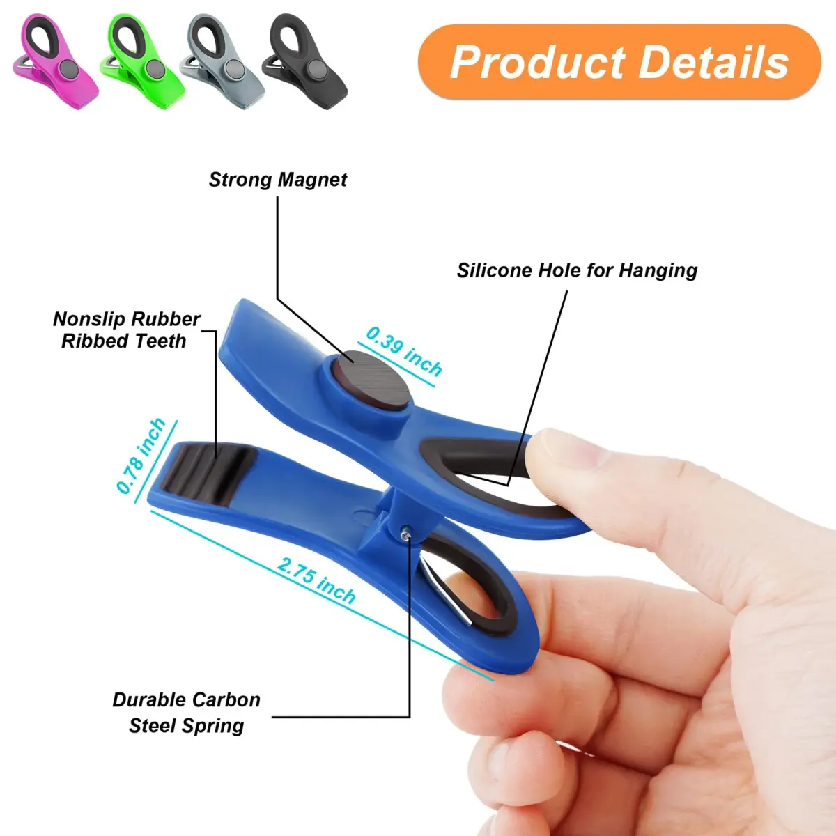 Jetmore 12 Pack Chip Clips | Strong Grip Food Storage Bag Clips for Kitchen & Office - view 6