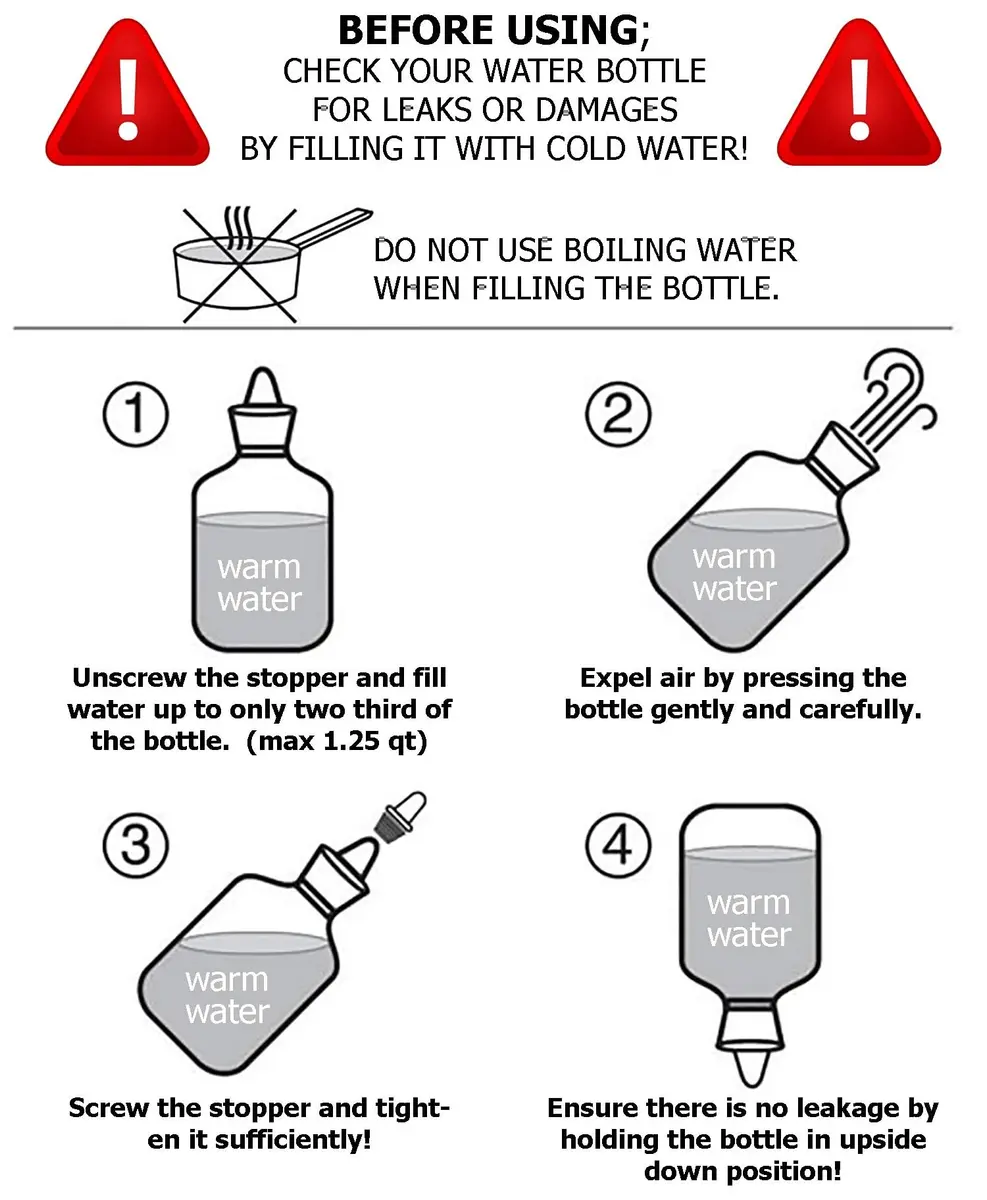 SteadMax 2 Pack Hot Water Bottles 2L | Natural Rubber Pain Relief Heat Therapy - view 3