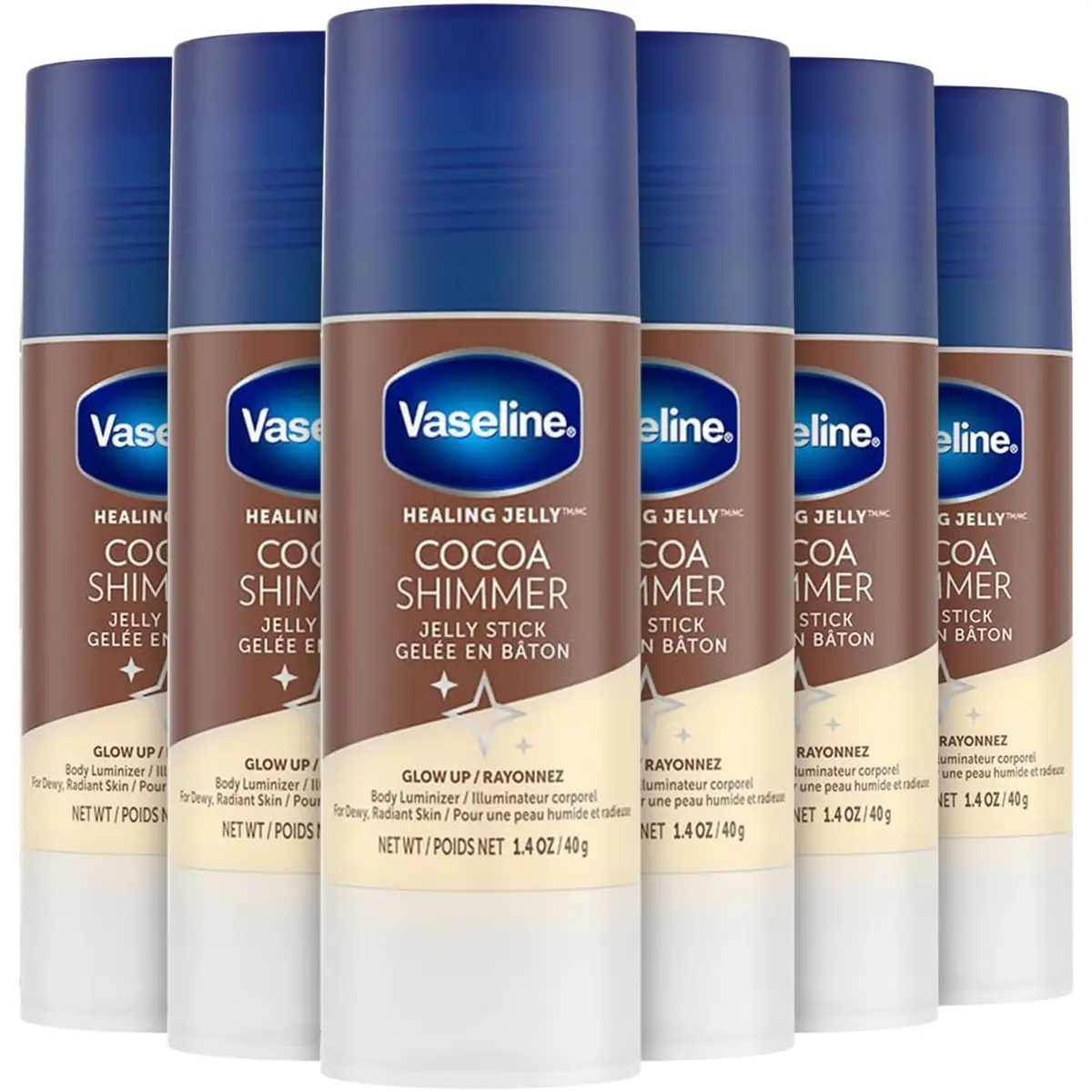 Vaseline Cocoa Shimmer Jelly Stick 1.4 Oz | Luminous Body Highlighter & Moisturizer for Glowing Skin - main product image