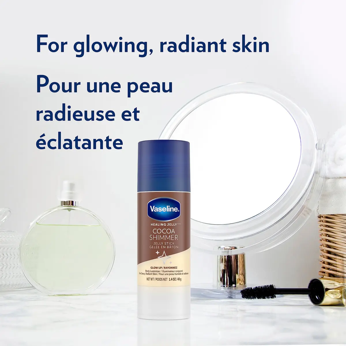 Vaseline Cocoa Shimmer Jelly Stick 1.4 Oz | Luminous Body Highlighter & Moisturizer for Glowing Skin - view 3