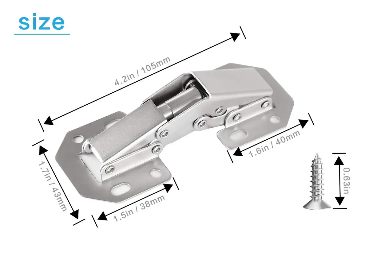 DOBOGA Hidden Hinges for Frameless Cabinets 20 Pack | Concealed 90° Surface Mount Hinges - view 3