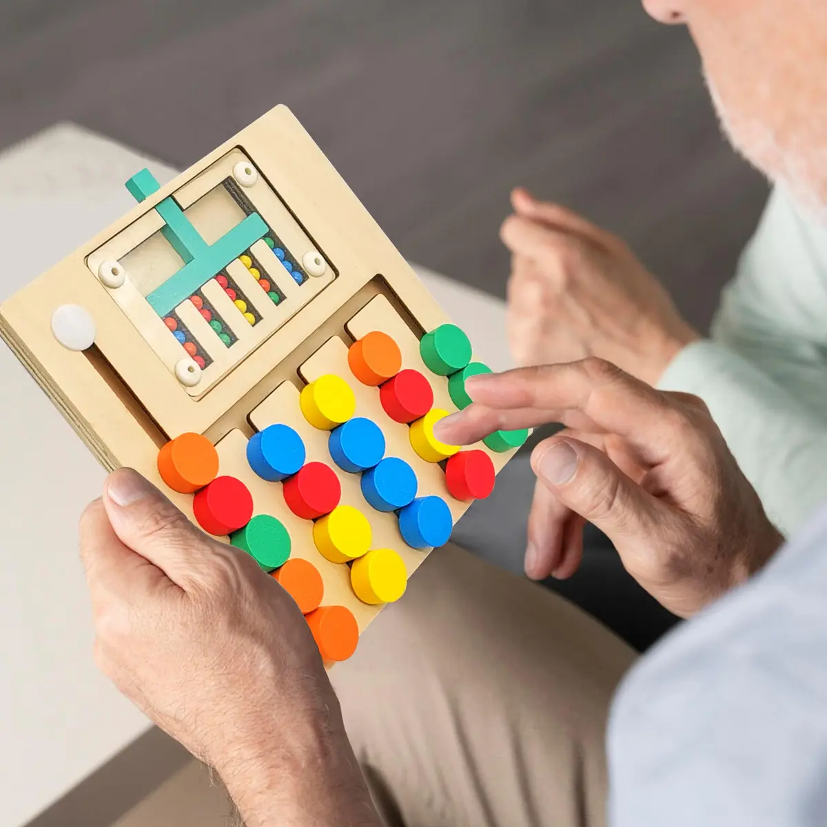 PHIELEY Color Matching Dementia Activities for Seniors | Easy Memory Care Game Toy with Large Tiles - view 5