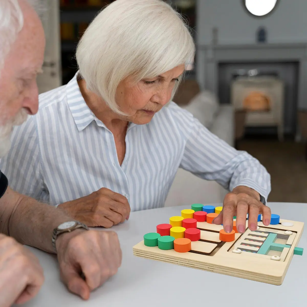 PHIELEY Color Matching Dementia Activities for Seniors | Easy Memory Care Game Toy with Large Tiles - view 6