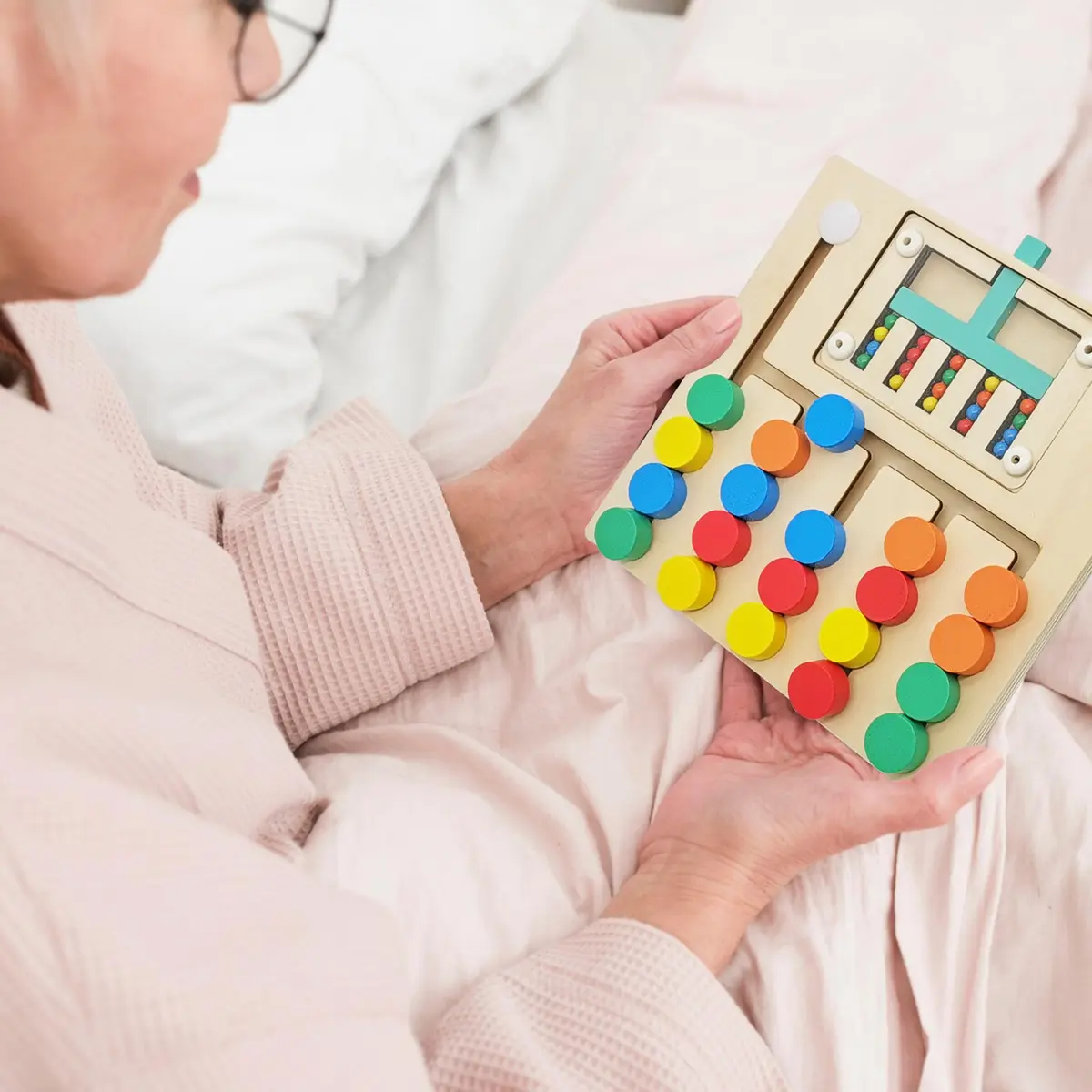 PHIELEY Color Matching Dementia Activities for Seniors | Easy Memory Care Game Toy with Large Tiles - view 7