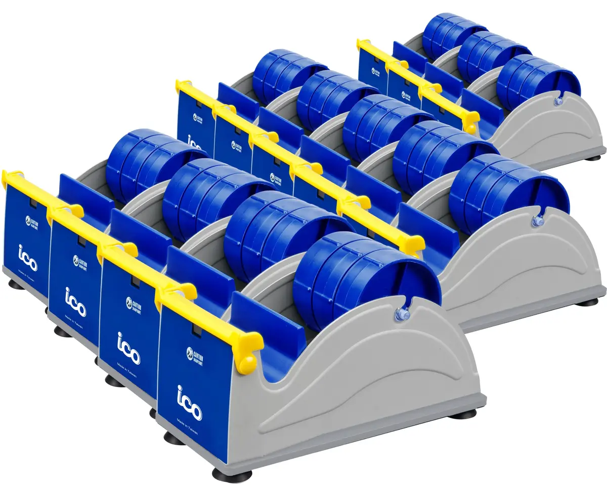 ICO by Excell Triple Premium Extra Wide Metal Multi-Rolls Desktop Tape Dispenser, 3-inch Core, 12-Pack | Holds 3-inch Wide Rolls - main product image