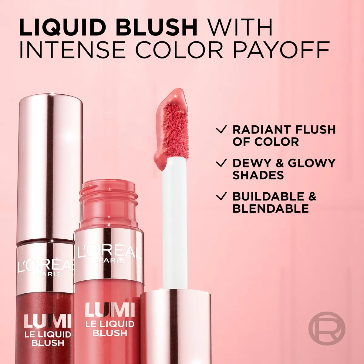 L'Oreal Paris True Match Lumi Le Liquid Blush 0.33 Fl Oz | Dewy Bright Pink, Lightweight, Buildable for All Skin Types - view 2