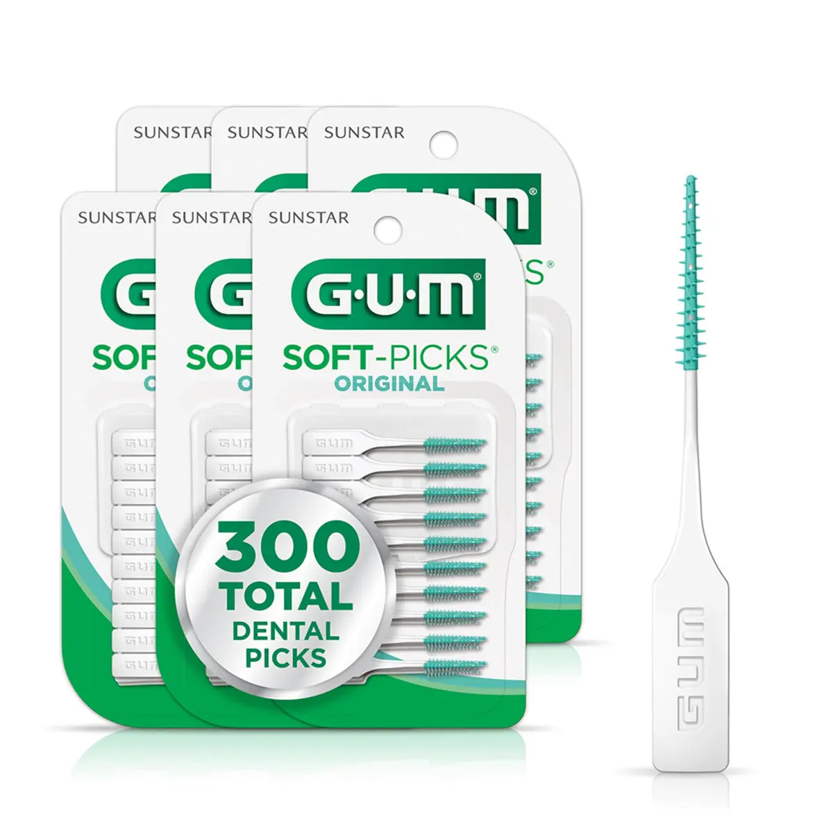 GUM Soft-Picks Original Interdental Picks 50 Count | Gentle Plaque & Food Removal for Sensitive Gums - main product image