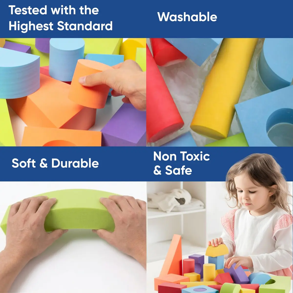 CRAFTY HAPPITOYS 34 Large Foam Blocks for Toddlers | Soft Building Set for Kids - view 5