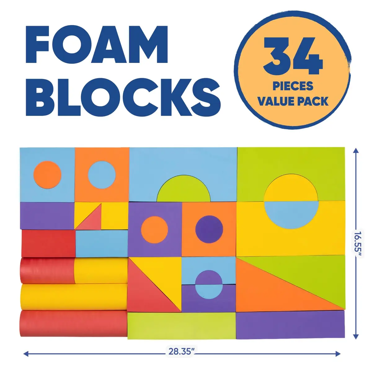CRAFTY HAPPITOYS 34 Large Foam Blocks for Toddlers | Soft Building Set for Kids - view 6