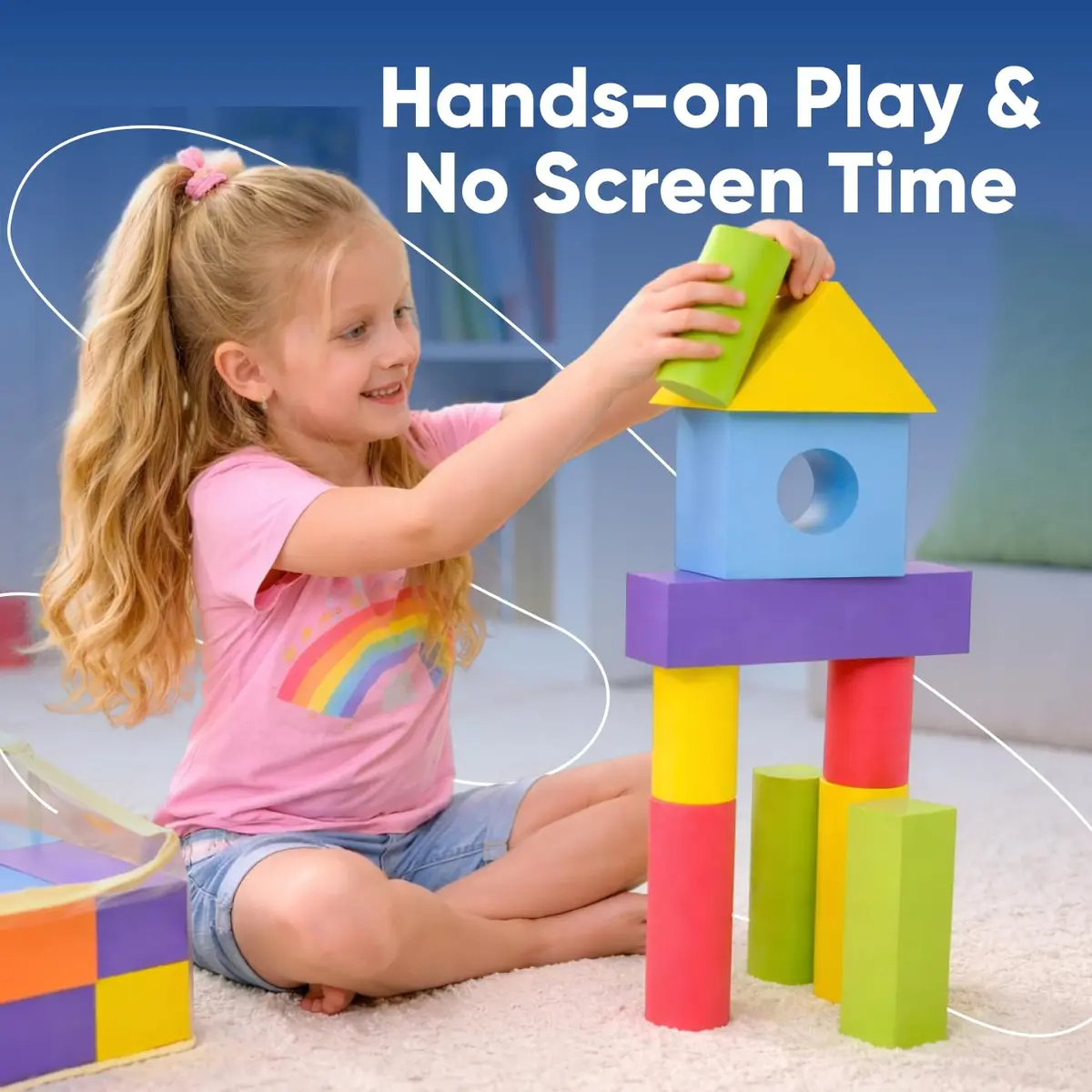 CRAFTY HAPPITOYS 34 Large Foam Blocks for Toddlers | Soft Building Set for Kids - view 7