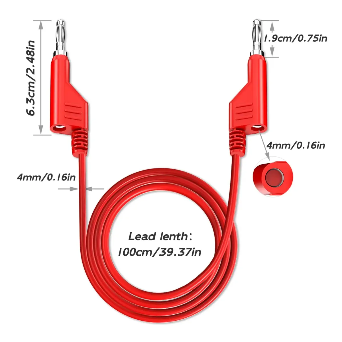 Goupchn 4mm Stackable Banana Plug Silicone Test Leads 8PCS 1m (3.3ft) | 1000V/15A Electrical Testing - view 2