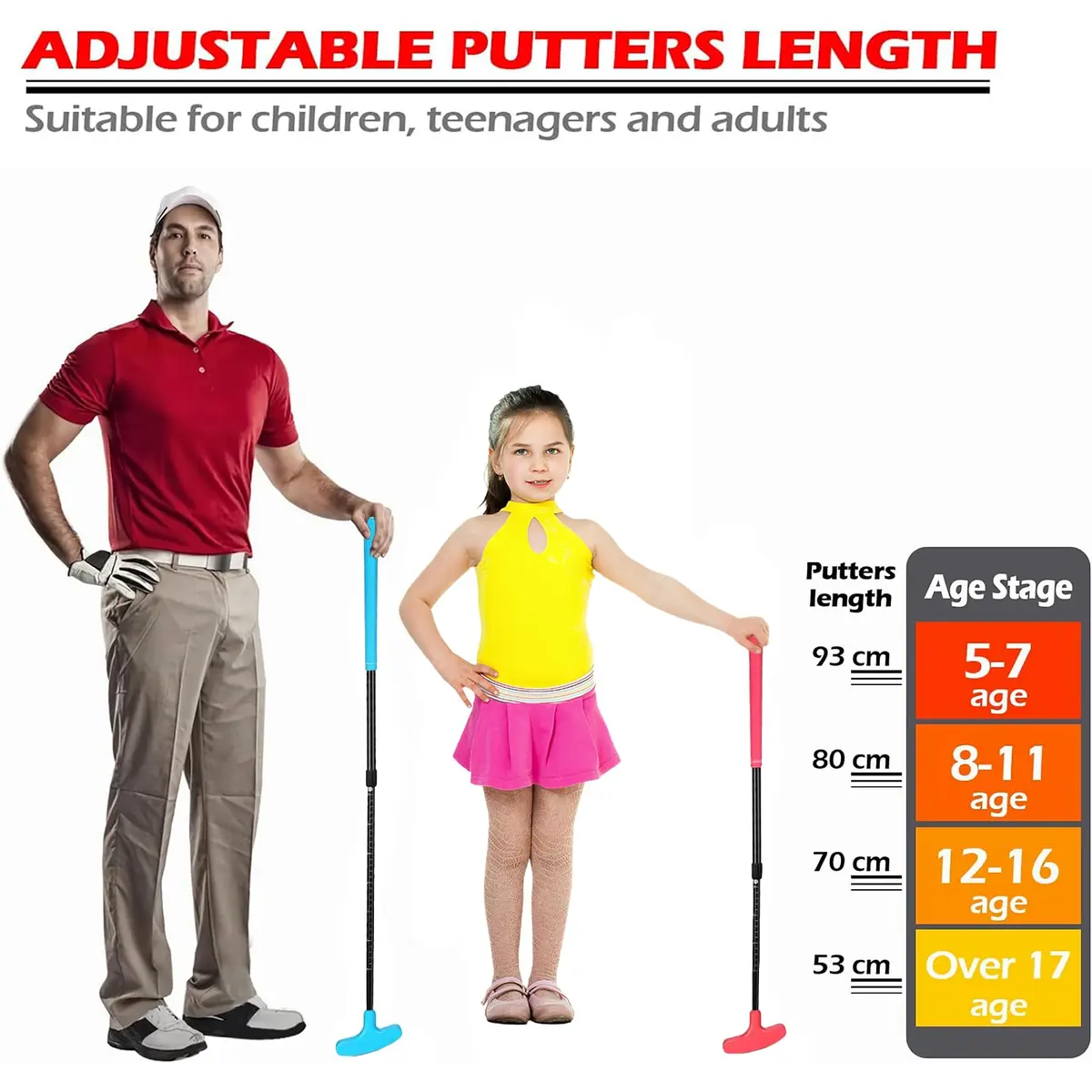 THIODOON Golf Putter for Men & Women Adjustable Length 21-37in | Two-Way Kids & Adult Putter - view 4