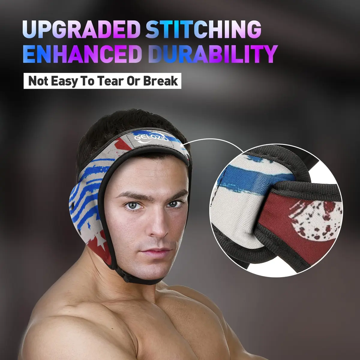 Gelozid Impact Protection Gear for Wrestling, MMA & BJJ | Adjustable Large Headgear (20.7-24.6in) - view 3
