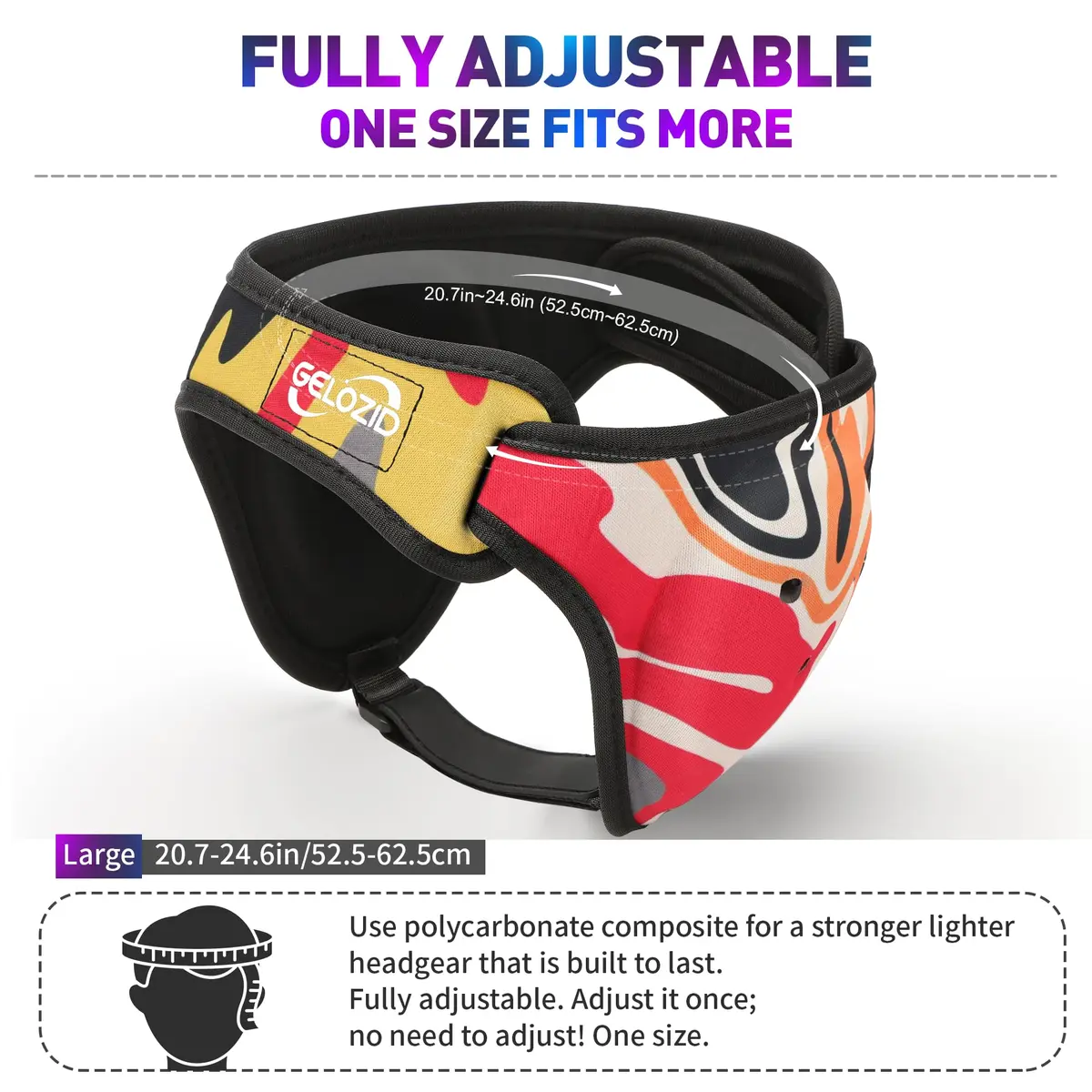 Gelozid Impact Protection Gear Wrestling Headgear Large | Impact & Cauliflower Ear Shield - view 2