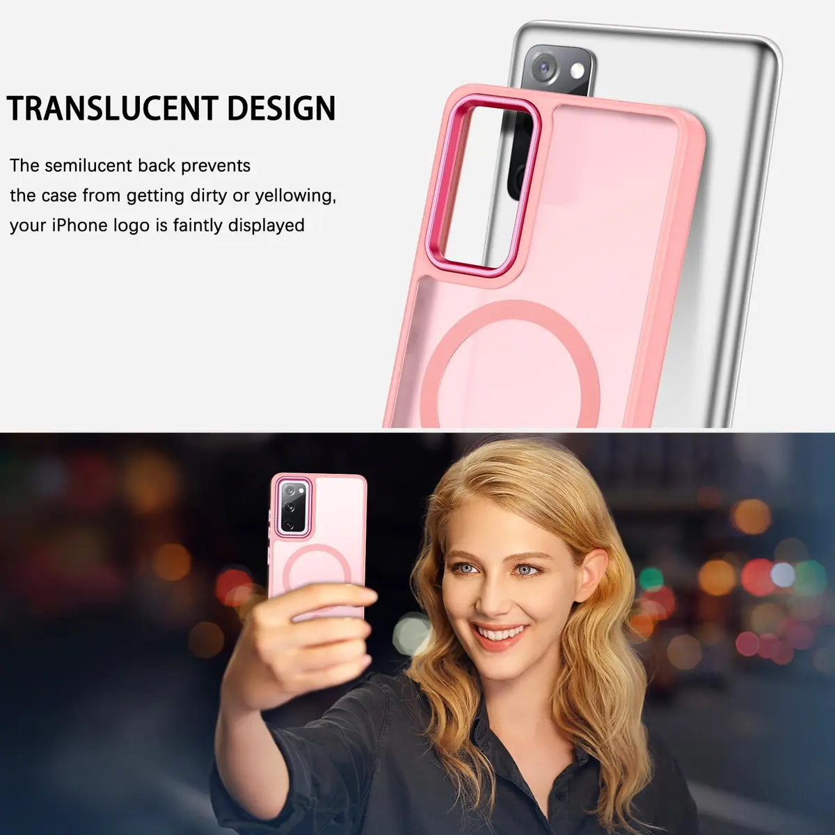 DUEDUE Magnetic Pink Phone Case for Samsung Galaxy S20 FE | Full Body Anti-Scratch Shockproof - view 5