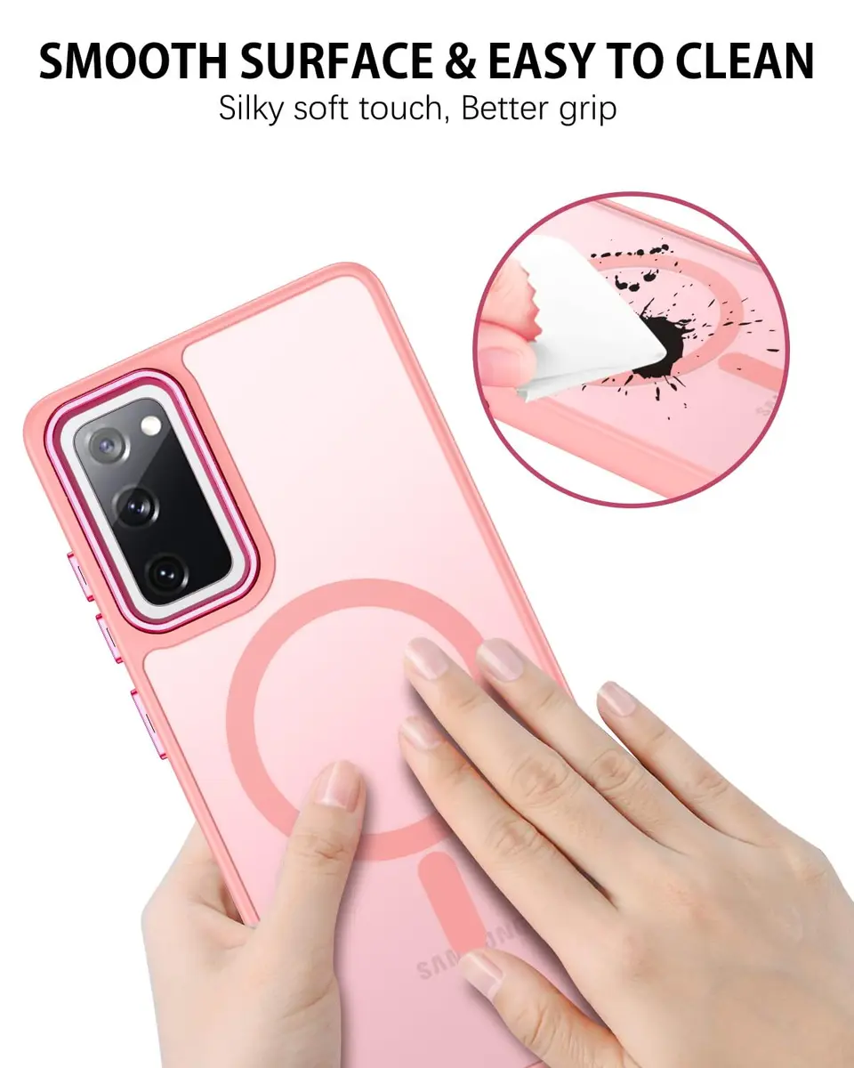 DUEDUE Magnetic Pink Phone Case for Samsung Galaxy S20 FE | Full Body Anti-Scratch Shockproof - view 6