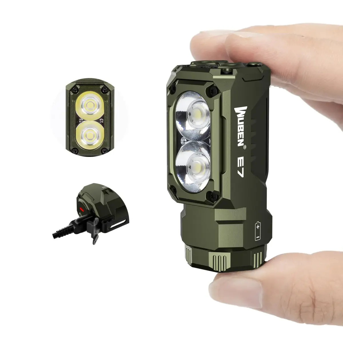 WUBEN E7 1800 Lumen Mini Flashlight with Magnet | Super Bright 6 Modes EDC Flashlight, IP68 Waterproof, Type-C LED - main product image