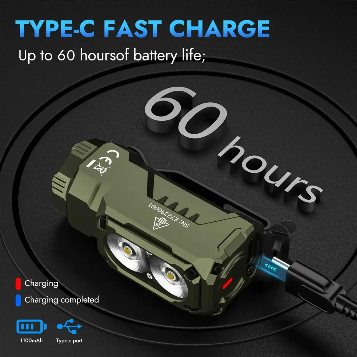 WUBEN E7 1800 Lumen Mini Flashlight with Magnet | Super Bright 6 Modes EDC Flashlight, IP68 Waterproof, Type-C LED - view 7