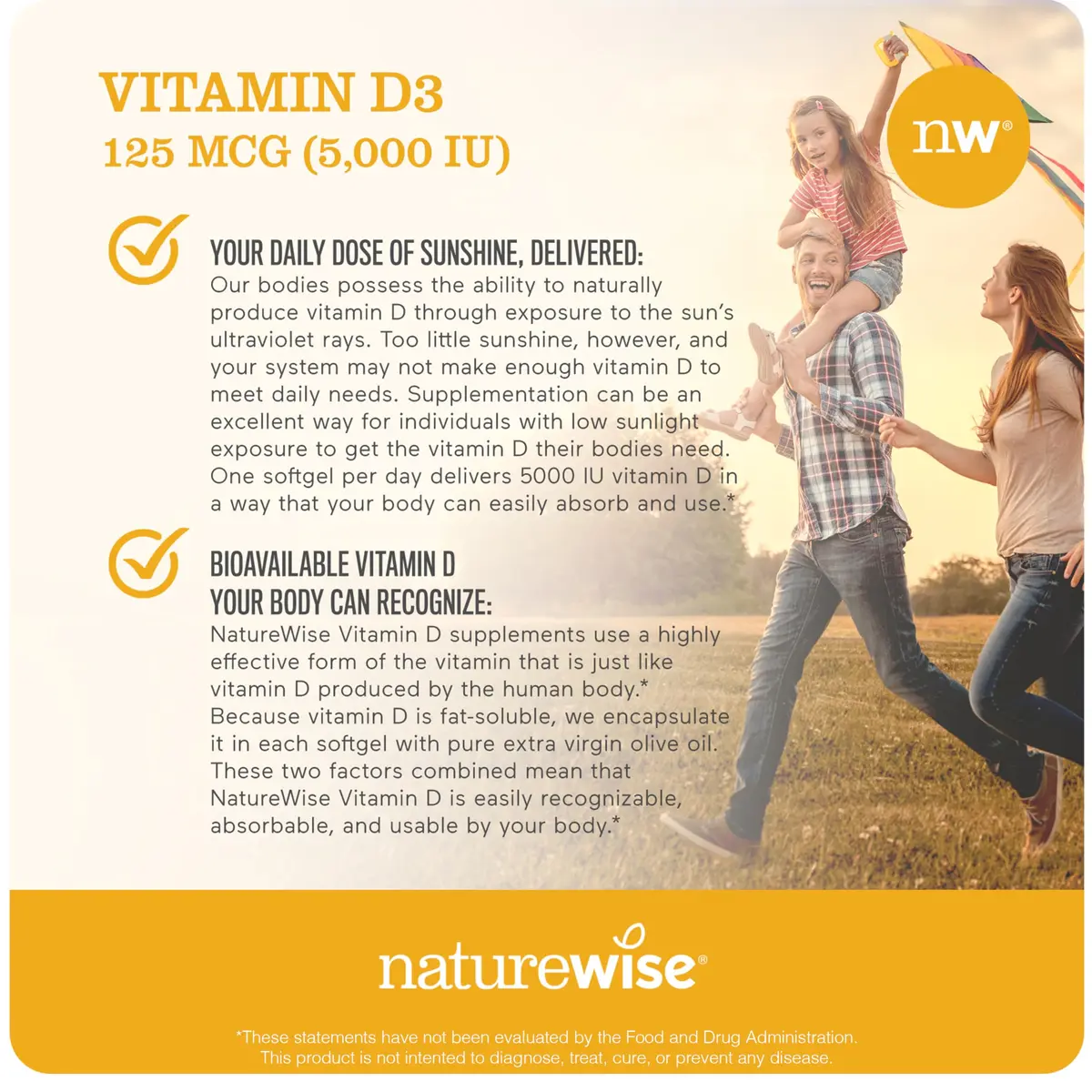 NatureWise Vitamin D3 5000 IU + B12 1000 mcg Softgels (90 Count) | Supports Energy, Clarity & Immunity - view 4