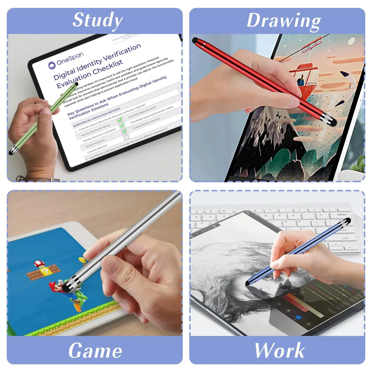 Andibro 5 Pack Dual-end Stylus Pens for Touch Screens | High Sensitivity Silicone Stylus for Smartphones & Tablets - view 7